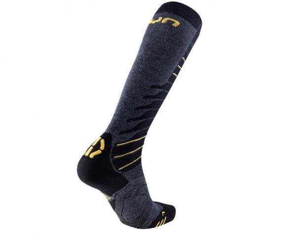 UYN Man Ski Ultra Fit Socks anthracite/yellow 2019/20